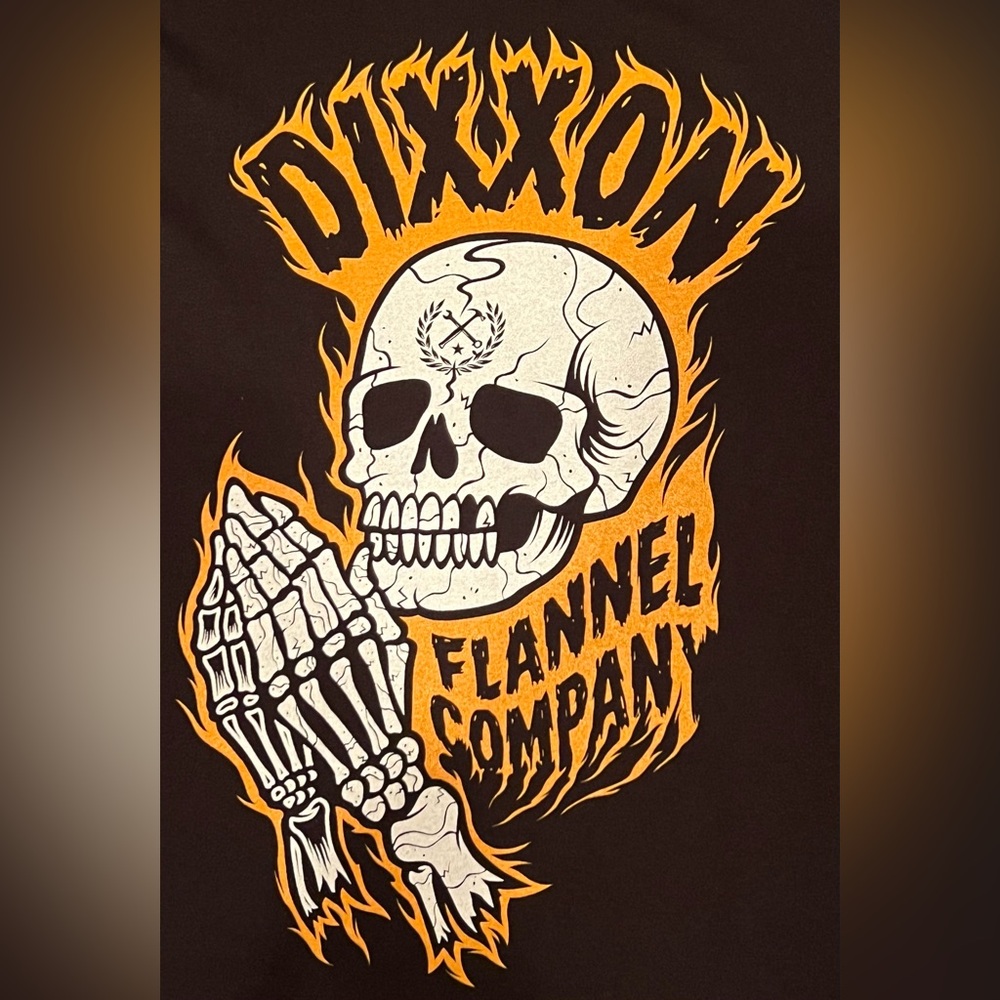DIXXON Men's Skull Graphic Tank Tee - Black and Orange